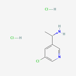 (S)-1-(5-Chloropyridin-3-yl)ethanamine dihydrochloride chemical structure (CAS 2135344-95-3)