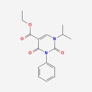 Ethyl 1-isopropyl-2,4-dioxo-3-phenyl-1,2,3,4-tetrahydropyrimidine-5-carboxylate chemical structure (CAS 2135644-96-9)