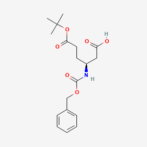 (S)-3-(((Benzyloxy)carbonyl)amino)-6-(tert-butoxy)-6-oxohexanoic acid chemical structure (CAS 2135655-76-2)