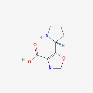 (R)-5-(Pyrrolidin-2-yl)oxazole-4-carboxylic acid chemical structure (CAS 2137061-91-5)
