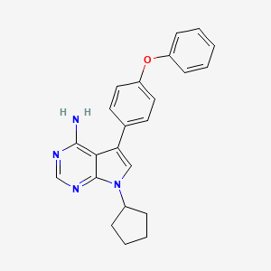 7-Cyclopentyl-5-(4-phenoxyphenyl)-7H-pyrrolo[2,3-d]pyrimidin-4-amine chemical structure (CAS 213743-31-8)