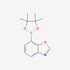 7-(4,4,5,5-Tetramethyl-1,3,2-dioxaborolan-2-yl)benzo[d]oxazole chemical structure (CAS 2137501-14-3)