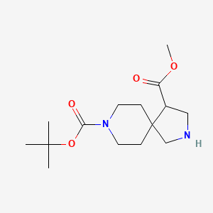8-(tert-Butyl) 4-methyl 2,8-diazaspiro[4.5]decane-4,8-dicarboxylate chemical structure (CAS 2137581-34-9)