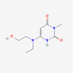6-(Ethyl(2-hydroxyethyl)amino)-3-methylpyrimidine-2,4(1H,3H)-dione chemical structure (CAS 2137605-99-1)