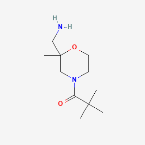 1-(2-(Aminomethyl)-2-methylmorpholino)-2,2-dimethylpropan-1-one chemical structure (CAS 2137874-04-3)
