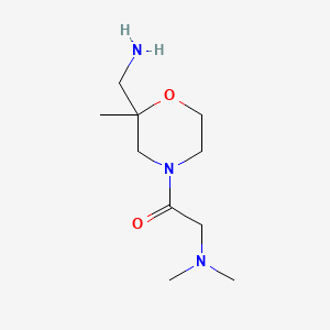 1-(2-(Aminomethyl)-2-methylmorpholino)-2-(dimethylamino)ethan-1-one chemical structure (CAS 2137874-22-5)