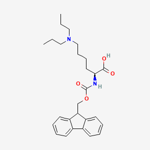 N2-(((9H-Fluoren-9-yl)methoxy)carbonyl)-N6,N6-dipropyl-L-lysine chemical structure (CAS 2137884-95-6)