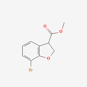 Methyl 7-bromo-2,3-dihydrobenzofuran-3-carboxylate chemical structure (CAS 2137895-68-0)