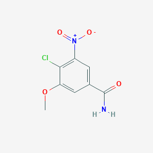 4-Chloro-3-methoxy-5-nitrobenzamide chemical structure (CAS 2137975-62-1)