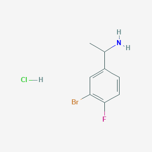 1-(3-Bromo-4-fluorophenyl)ethan-1-amine hydrochloride chemical structure (CAS 2138144-10-0)