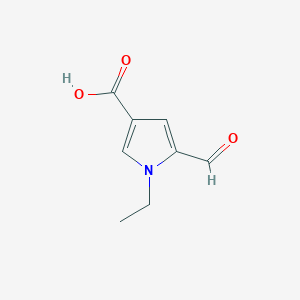 1-Ethyl-5-formyl-1H-pyrrole-3-carboxylic acid chemical structure (CAS 2138165-74-7)
