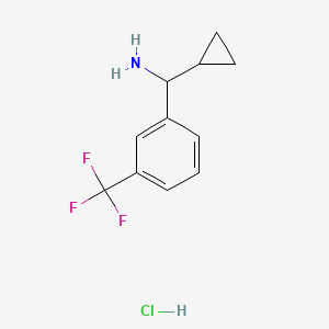 Cyclopropyl(3-(trifluoromethyl)phenyl)methanamine hydrochloride chemical structure (CAS 2138165-87-2)
