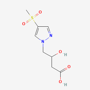 3-Hydroxy-4-(4-(methylsulfonyl)-1H-pyrazol-1-yl)butanoic acid chemical structure (CAS 2138202-70-5)