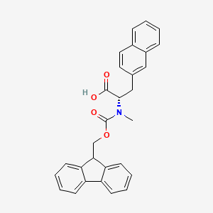 (S)-2-((((9H-Fluoren-9-yl)methoxy)carbonyl)(methyl)amino)-3-(naphthalen-2-yl)propanoic acid chemical structure (CAS 2138482-09-2)