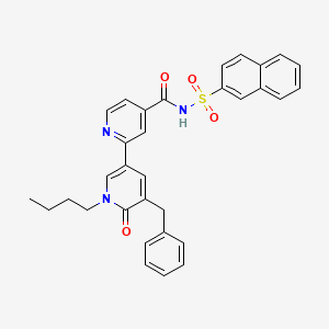 5'-Benzyl-1'-butyl-N-(naphthalen-2-ylsulfonyl)-6'-oxo-1',6'-dihydro-[2,3'-bipyridine]-4-carboxamide chemical structure (CAS 2139330-34-8)