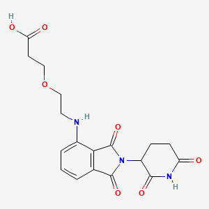 3-(2-((2-(2,6-Dioxopiperidin-3-yl)-1,3-dioxoisoindolin-4-yl)amino)ethoxy)propanoic acid chemical structure (CAS 2139348-60-8)