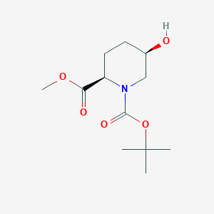1-(tert-Butyl) 2-methyl (2R,5R)-5-hydroxypiperidine-1,2-dicarboxylate chemical structure (CAS 2139383-25-6)