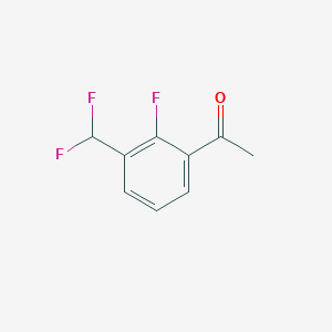 1-(3-(Difluoromethyl)-2-fluorophenyl)ethanone chemical structure (CAS 2139441-40-8)