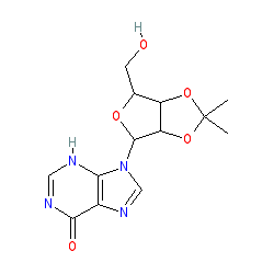 9-((3aR,4R,6R,6aR)-6-(Hydroxymethyl)-2,2-dimethyltetrahydrofuro[3,4-d][1,3]dioxol-4-yl)-9H-purin-6-ol chemical structure (CAS 2140-11-6)