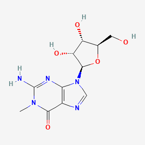 2-Amino-9-((2R,3R,4S,5R)-3,4-dihydroxy-5-(hydroxymethyl)tetrahydrofuran-2-yl)-1-methyl-1H-purin-6(9H)-one chemical structure (CAS 2140-65-0)