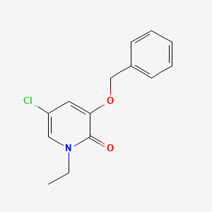 3-(Benzyloxy)-5-chloro-1-ethylpyridin-2-one chemical structure (CAS 2140305-66-2)