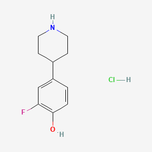 2-Fluoro-4-(piperidin-4-yl)phenol hydrochloride chemical structure (CAS 2140866-92-6)
