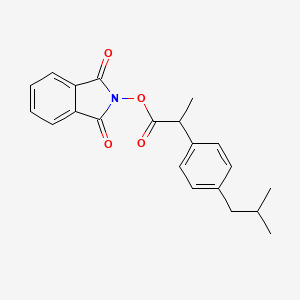 (1,3-Dioxoisoindolin-2-yl) 2-(4-isobutylphenyl)propanoate chemical structure (CAS 2140889-61-6)