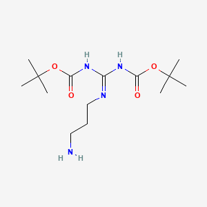 Carbamic acid, N,N′-[(3-aminopropyl)carbonimidoyl]bis-, C,C′-bis(1,1-dimethylethyl) ester chemical structure (CAS 214151-16-3)