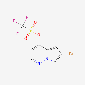 6-Bromopyrrolo[1,2-b]pyridazin-4-yl trifluoromethanesulfonate chemical structure (CAS 2141956-22-9)
