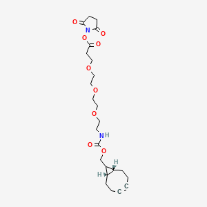 rel-2,5-Dioxopyrrolidin-1-yl 1-((1R,8S,9s)-bicyclo[6.1.0]non-4-yn-9-yl)-3-oxo-2,7,10,13-tetraoxa-4-azahexadecan-16-oate chemical structure (CAS 2141976-24-9)