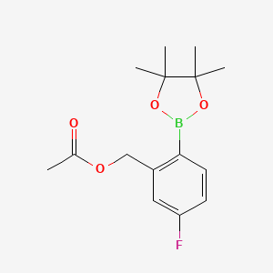 5-Fluoro-2-(4,4,5,5-tetramethyl-1,3,2-dioxaborolan-2-yl)benzyl acetate chemical structure (CAS 2142562-01-2)