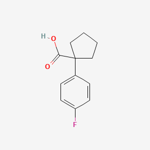 1-(4-Fluorophenyl)cyclopentanecarboxylic acid chemical structure (CAS 214262-99-4)
