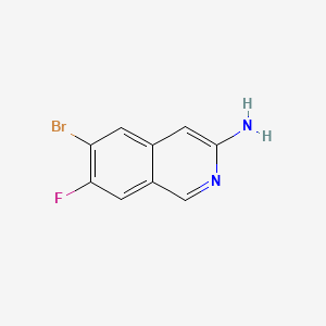 6-Bromo-7-fluoroisoquinolin-3-amine chemical structure (CAS 2143040-28-0)