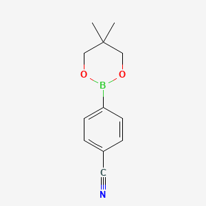 4-(5,5-Dimethyl-1,3,2-dioxaborinan-2-yl)benzonitrile chemical structure (CAS 214360-44-8)