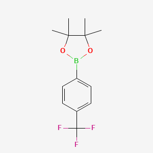 4,4,5,5-Tetramethyl-2-(4-(trifluoromethyl)phenyl)-1,3,2-dioxaborolane chemical structure (CAS 214360-65-3)