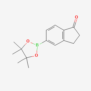 5-(4,4,5,5-Tetramethyl-1,3,2-dioxaborolan-2-yl)-2,3-dihydro-1H-inden-1-one chemical structure (CAS 214360-81-3)