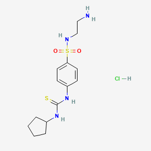 N-(2-Aminoethyl)-4-(3-cyclopentylthioureido)benzenesulfonamide hydrochloride chemical structure (CAS 2143896-83-5)
