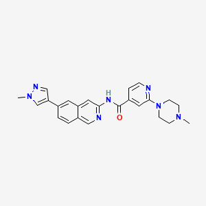 N-(6-(1-Methyl-1H-pyrazol-4-yl)isoquinolin-3-yl)-2-(4-methylpiperazin-1-yl)isonicotinamide chemical structure (CAS 2143917-62-6)