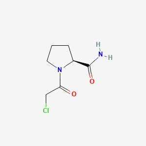 (S)-1-(2-Chloroacetyl)pyrrolidine-2-carboxamide chemical structure (CAS 214398-99-9)