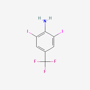 2,6-Diiodo-4-(trifluoromethyl)aniline chemical structure (CAS 214400-66-5)