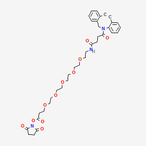 4,7,10,13,16-Pentaoxa-19-azatricosanoic acid, 23-(11,12-didehydrodibenz[b,f]azocin-5(6H)-yl)-20,23-dioxo-, 2,5-dioxo-1-pyrrolidinyl ester chemical structure (CAS 2144395-59-3)