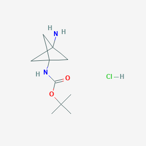 tert-Butyl (3-aminobicyclo[1.1.1]pentan-1-yl)carbamate hydrochloride chemical structure (CAS 2144478-62-4)