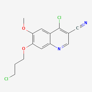 4-Chloro-7-(3-chloropropoxy)-6-methoxyquinoline-3-carbonitrile chemical structure (CAS 214470-68-5)