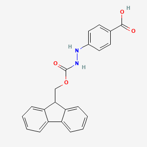 4-(2-(((9H-Fluoren-9-yl)methoxy)carbonyl)hydrazineyl)benzoic acid chemical structure (CAS 214475-53-3)