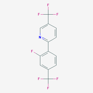 2-(2-Fluoro-4-(trifluoromethyl)phenyl)-5-(trifluoromethyl)pyridine chemical structure (CAS 2144825-54-5)