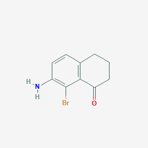 7-Amino-8-bromo-3,4-dihydronaphthalen-1(2H)-one chemical structure (CAS 214697-98-0)