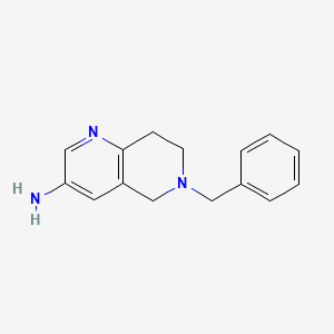 6-Benzyl-5,6,7,8-tetrahydro-1,6-naphthyridin-3-amine chemical structure (CAS 214699-26-0)