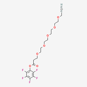 Perfluorophenyl 4,7,10,13,16-pentaoxanonadec-18-yn-1-oate chemical structure (CAS 2148295-92-3)