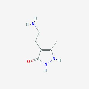 4-(2-Aminoethyl)-5-methyl-1H-pyrazol-3(2H)-one chemical structure (CAS 214839-73-3)