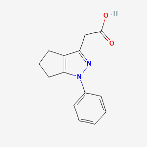 2-(1-Phenyl-1,4,5,6-tetrahydrocyclopenta[c]pyrazol-3-yl)acetic acid chemical structure (CAS 21484-52-6)